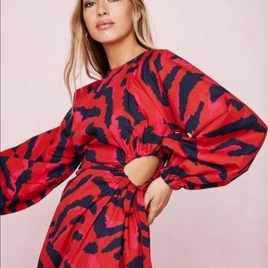 Nasty Gal Red Zebra Cut Out Dress